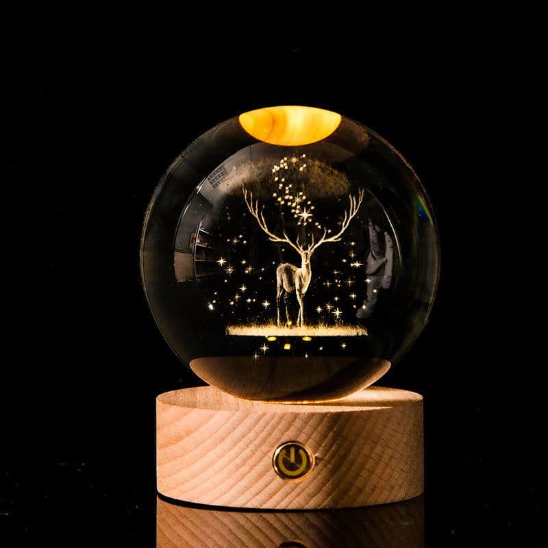 image-Luminous Galaxy Crystal Ball Decoration 3D Laser Inner Carving