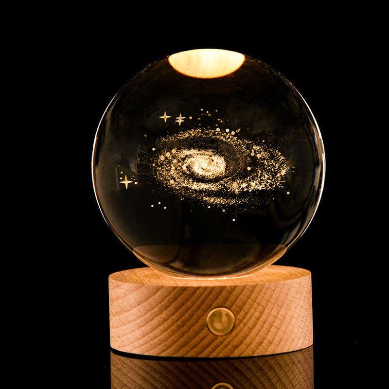 image-Luminous Galaxy Crystal Ball Decoration 3D Laser Inner Carving