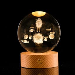 image-Luminous Galaxy Crystal Ball Decoration 3D Laser Inner Carving
