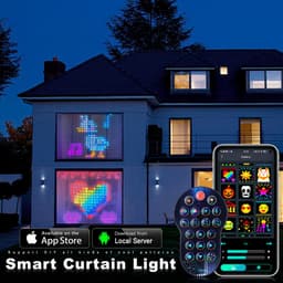 image-Smart LED RGB Curtain String Lights Bluetooth APP Control Christmas Fairy Light Garland DIY Picture Display Party Wedding Decor