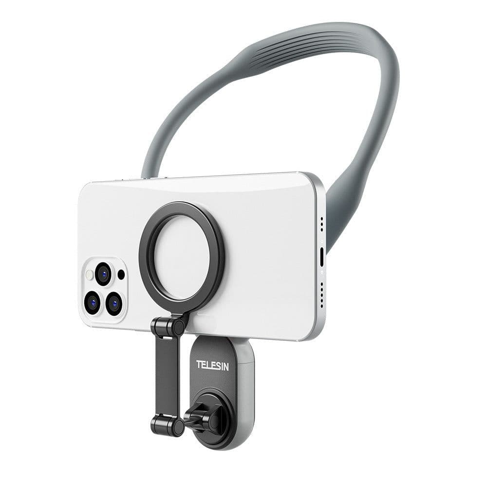 image-Silicone Phone Magnetic Neck Mount Quick Release Hold For Phone Magsafe Magnetic Suction Cell Phone Neck Hanging Bracket