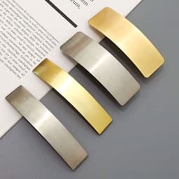 image-Brushed Metal Barrettes European American Simple Versatile Temperament Ins Fashion Normcore Style Ponytail Clip