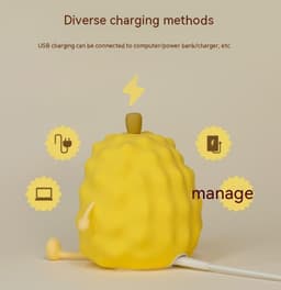image-Creative Birthday Gift Durian Silicone Night Light Desk Lamp Home Decor