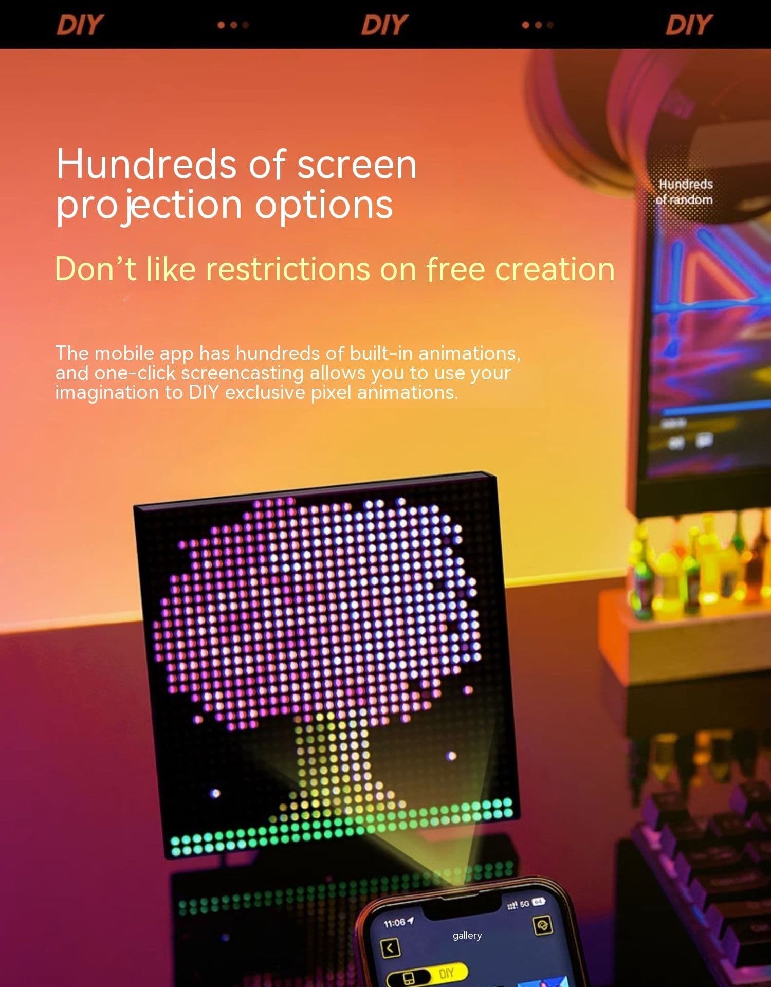 image-DIY Pixel Atmosphere Good Item Layout Night Light E-sports Decoration Table Lamp Desktop Creativity Atmosphere