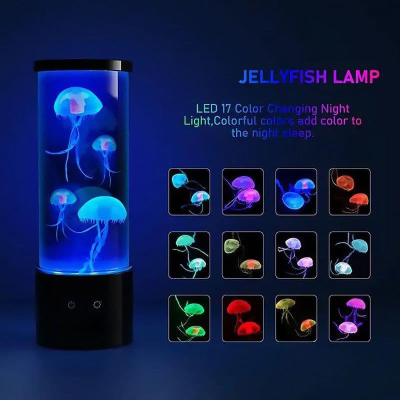 image-9-inch LED Colorful Jellyfish Lamp Amazon Hot Home Decoration Small Night Lamp Creative Ambience Light Exclusive For Cross-border