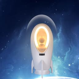 image-Creative Rocket Shape Bluetooth Speaker Bedroom Small Night Lamp