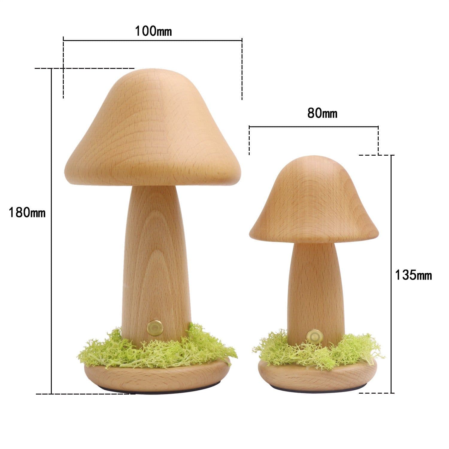 image-Twisted Mushroom Night Warm Light Touch Bedroom Bedhead Night Light Beech Wood LED USB Decorative Atmosphere Lamps Home Decor