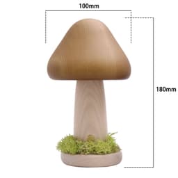 image-Twisted Mushroom Night Warm Light Touch Bedroom Bedhead Night Light Beech Wood LED USB Decorative Atmosphere Lamps Home Decor