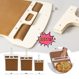 image-3 Sizes Sliding Pizza Peel Shovel Storage Board Pala Pizza Scorrevole Wooden Handle Transfer Pizza Kitchen Gadgets