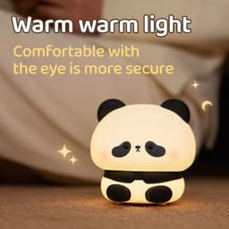 image-Panda LED Night Light Cute Silicone Night Light USB Rechargeable Touch Night Lamp Bedroom Timing Lamp Decoration Children's Gift Home Decor