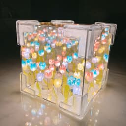 image-Handmade DIY Tulip Flower Small Night Light Romantic Gift For Girlfriend Mirror Lamp DIY Material Pack Atomsphere Decoration Home Decor