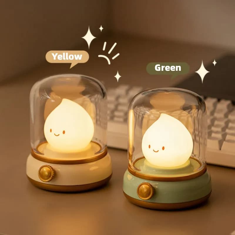 image-Retro Small Night Lamp Bedroom Mini Desktop LED Cute Night Lamp Creative USB Rechargeable Portable Cartoon Table Lamp For Coffee Bar Hotel Bedroom Home Decor