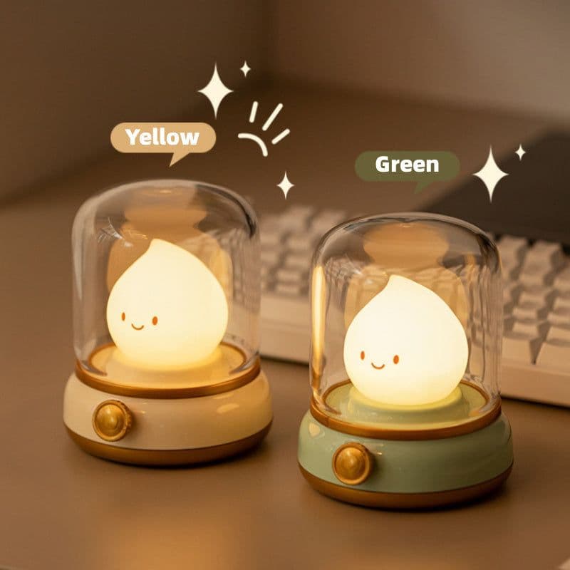 image-Retro Small Night Lamp Bedroom Mini Desktop LED Cute Night Lamp Creative USB Rechargeable Portable Cartoon Table Lamp For Coffee Bar Hotel Bedroom Home Decor