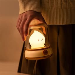 image-Retro Small Night Lamp Bedroom Mini Desktop LED Cute Night Lamp Creative USB Rechargeable Portable Cartoon Table Lamp For Coffee Bar Hotel Bedroom Home Decor
