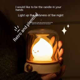 image-Retro Small Night Lamp Bedroom Mini Desktop LED Cute Night Lamp Creative USB Rechargeable Portable Cartoon Table Lamp For Coffee Bar Hotel Bedroom Home Decor