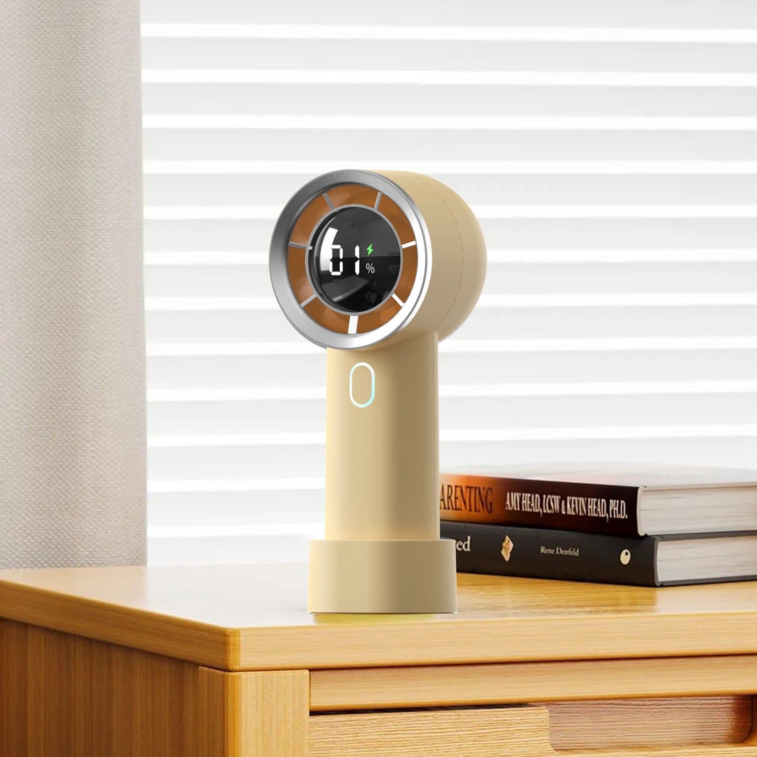 image-New High Speed Hand Held Fan Cooler Portable Air Conditioner Portable Fan Rechargeable Mini Air Conditioner