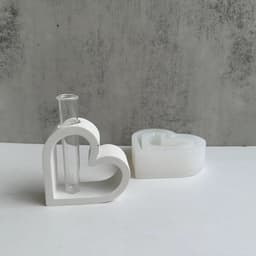 image-Love Hydroponic Silicone Mold Hydroponic Vase Plaster Mold Cement Mold