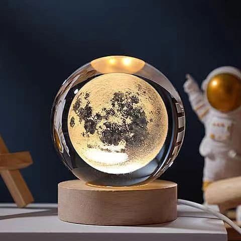 image-Crystal Ball 3D Inner Carved Solar System Glowing Night Lights Warm Bedside Light Festival And Kid Gift Night Lamp