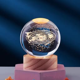 image-Crystal Ball 3D Inner Carved Solar System Glowing Night Lights Warm Bedside Light Festival And Kid Gift Night Lamp
