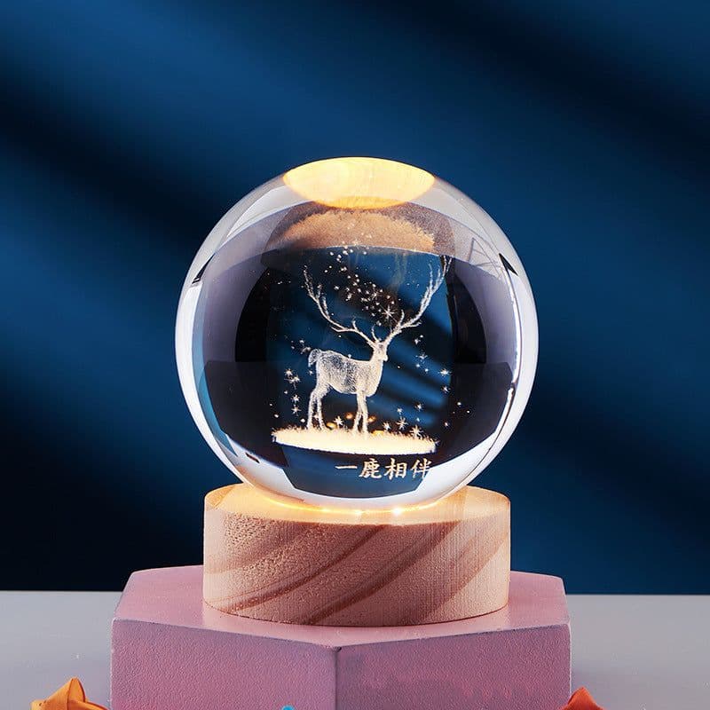 image-Crystal Ball 3D Inner Carved Solar System Glowing Night Lights Warm Bedside Light Festival And Kid Gift Night Lamp