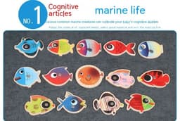 image-Iron Box Magnetic Fishing Wooden Building Blocks Toy