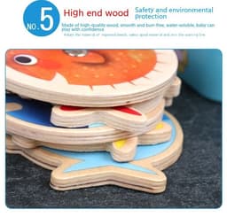 image-Iron Box Magnetic Fishing Wooden Building Blocks Toy