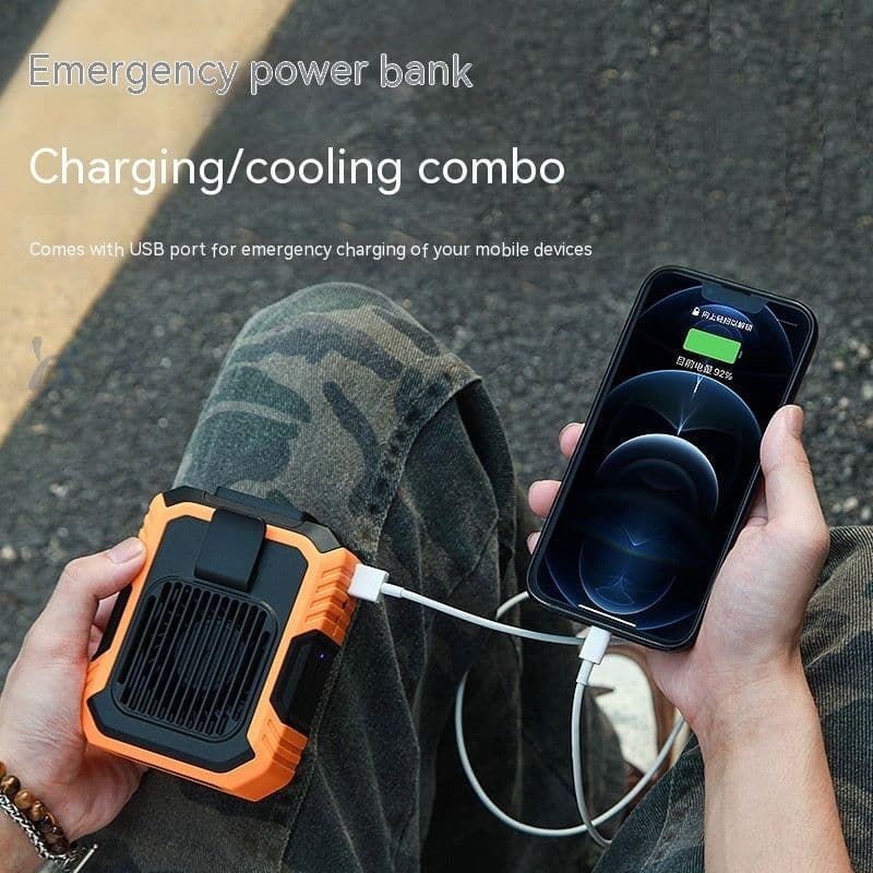 image-Wrist Hanging Fan With Light USB Power Bank Summer Outdoor Gadget