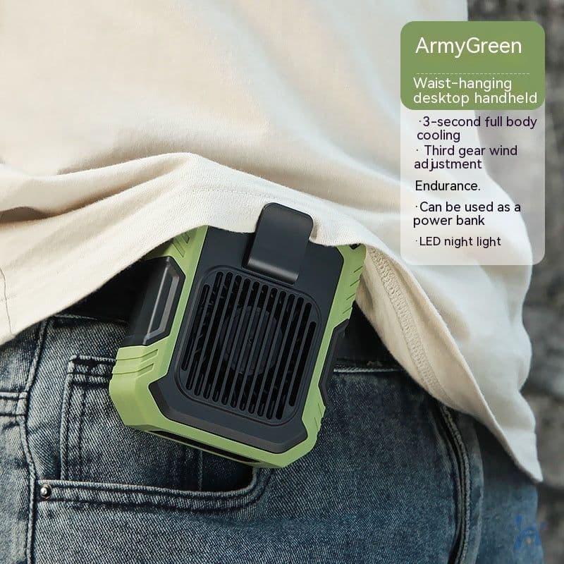 image-Wrist Hanging Fan With Light USB Power Bank Summer Outdoor Gadget
