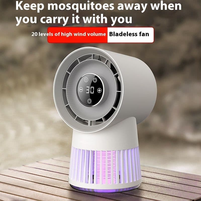 image-Creative 2-in-1 Mosquito Killing Mini Desk Fan Electric Mosquito Killer USB Rechargeable Fan Night Lamp Home And Outdoor Supplies