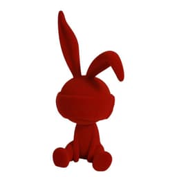 image-Suede Blindfold Rabbit Resin Table Ornament Trendy Home Decoration