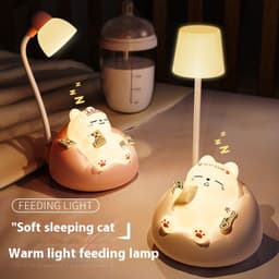 image-Creative Sleeping Cat Small Night Lamp Night Charging Pat Lamp