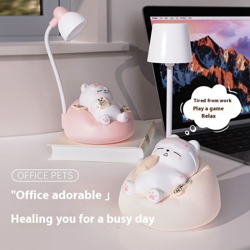 image-Creative Sleeping Cat Small Night Lamp Night Charging Pat Lamp