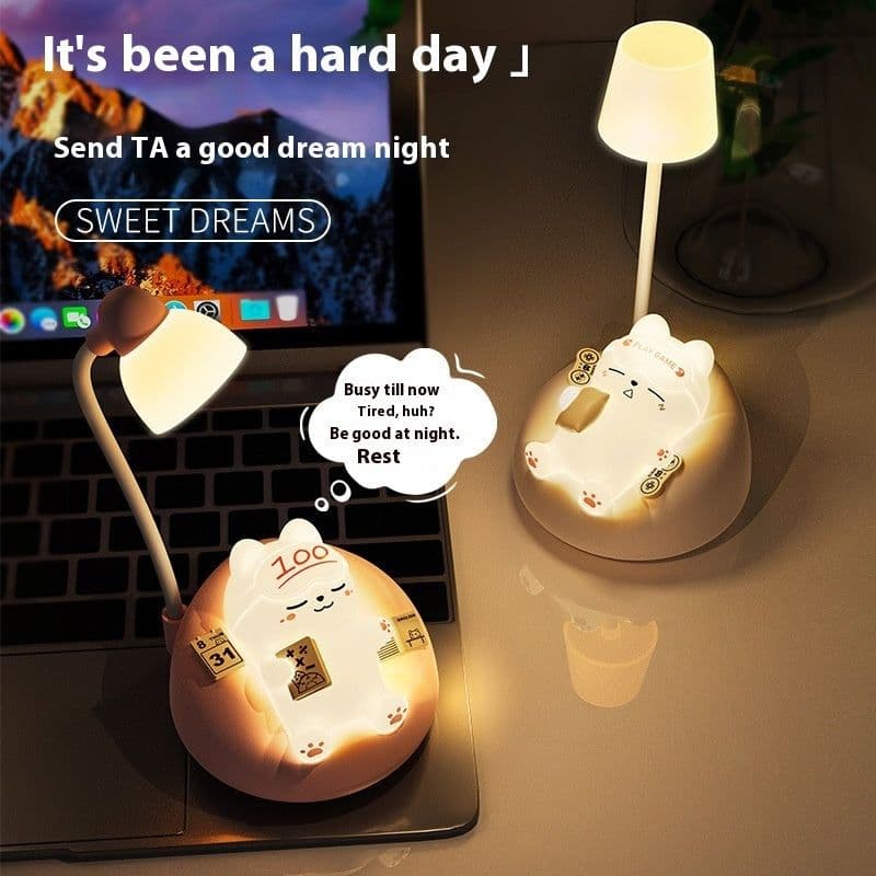 image-Creative Sleeping Cat Small Night Lamp Night Charging Pat Lamp