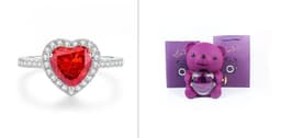 image-Eternal Rose Teddy Bear Gifts Box With Necklace Rotate Rose Jewelry Box Valentine Wedding Storage Gift Case For Women Girlfriend