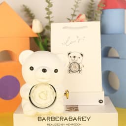 image-Eternal Rose Teddy Bear Gifts Box With Necklace Rotate Rose Jewelry Box Valentine Wedding Storage Gift Case For Women Girlfriend