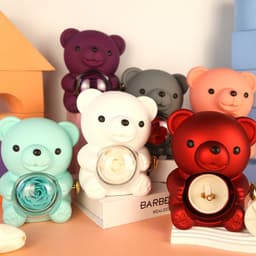 image-Eternal Rose Teddy Bear Gifts Box With Necklace Rotate Rose Jewelry Box Valentine Wedding Storage Gift Case For Women Girlfriend