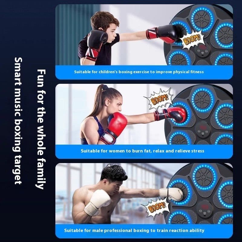 image-Music Boxing Machine Household With RGB Light Bluetooth Adults Mode Speed Adjustable For Indoor Kickboxing Karate Fitness Home