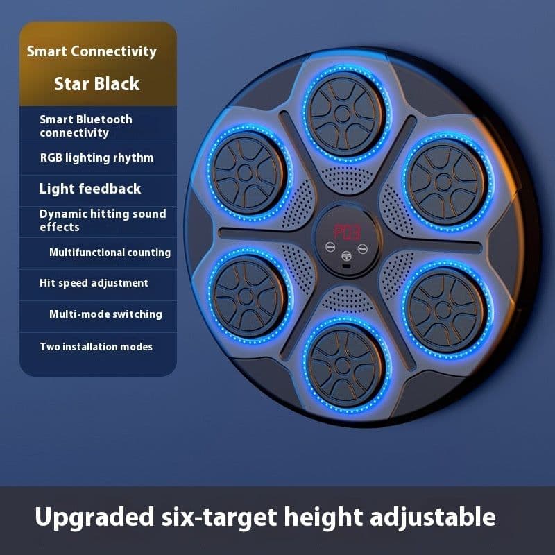 image-Music Boxing Machine Household With RGB Light Bluetooth Adults Mode Speed Adjustable For Indoor Kickboxing Karate Fitness Home