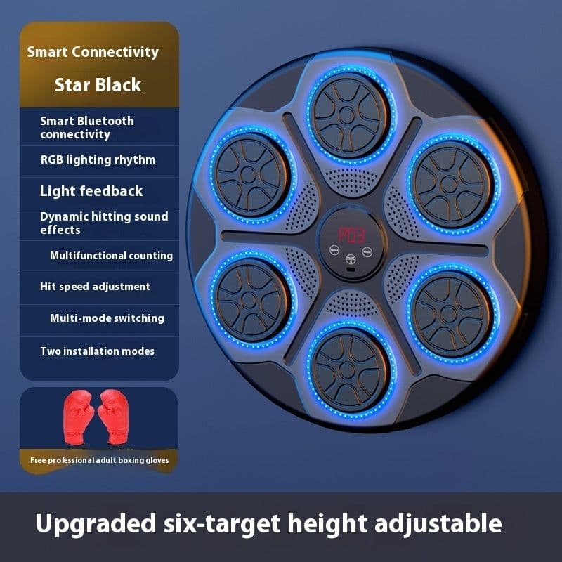 image-Music Boxing Machine Household With RGB Light Bluetooth Adults Mode Speed Adjustable For Indoor Kickboxing Karate Fitness Home