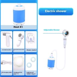 image-Outdoor Camping Shower Portable Electric Shower Gadgets Waterproof 5000mAh Rechargeable Battery Powered For Hiking Traveling