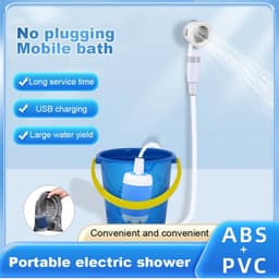 image-Outdoor Camping Shower Portable Electric Shower Gadgets Waterproof 5000mAh Rechargeable Battery Powered For Hiking Traveling