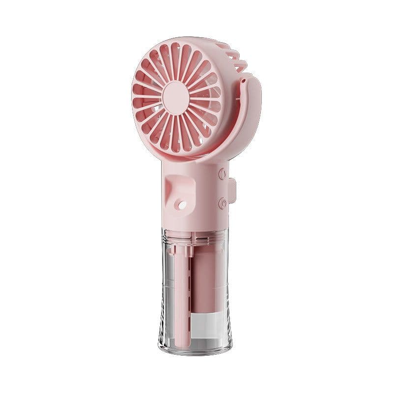 image-Portable Handheld Spray Fan 4-Speed Water Spray Mist Fan Summer Cooling Artifact USB Charging Summer Supplies Outdoor Mini Fan