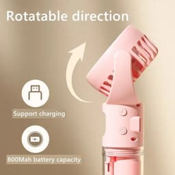 image-Portable Handheld Spray Fan 4-Speed Water Spray Mist Fan Summer Cooling Artifact USB Charging Summer Supplies Outdoor Mini Fan