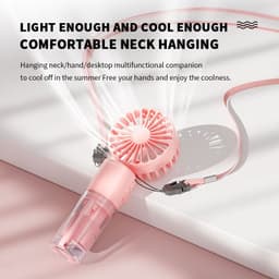 image-Portable Handheld Spray Fan 4-Speed Water Spray Mist Fan Summer Cooling Artifact USB Charging Summer Supplies Outdoor Mini Fan
