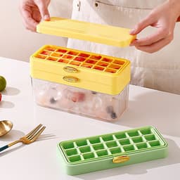 image-Home Made Ice Cubes With Lid Ice Box