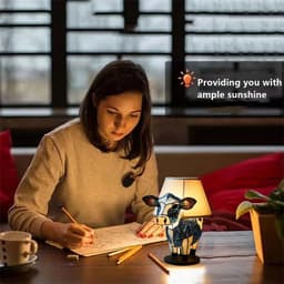 image-Beautiful Cow Table Lamp Bedside Table Lamp With USB Bedside Lamp For Living Room Bedroom Dormitory Bra Ornament