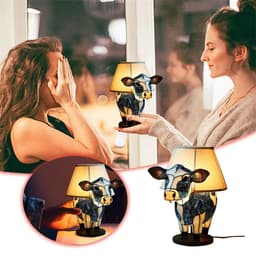 image-Beautiful Cow Table Lamp Bedside Table Lamp With USB Bedside Lamp For Living Room Bedroom Dormitory Bra Ornament