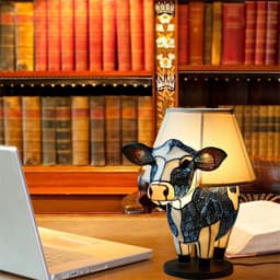 image-Beautiful Cow Table Lamp Bedside Table Lamp With USB Bedside Lamp For Living Room Bedroom Dormitory Bra Ornament