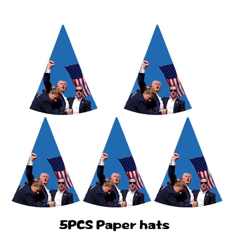 image-Trump Theme Party Paper Hat Birthday Party Election Celebration Venue Decoration Supplies