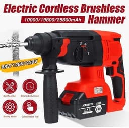 image-3 IN 1 Electric Brushless Hammer Cordless Power Impact Drill With Lithium Battery Power Drill Electric Drill